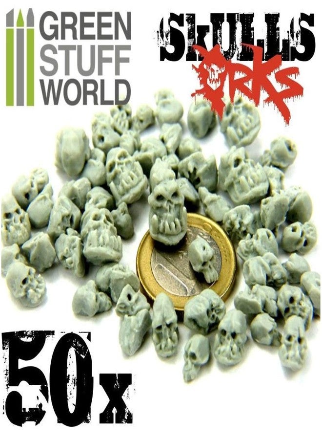 Green Stuff World for Models and Miniatures 21 Resin Ork Skulls 1387 - Image 4